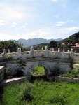 Bridge, Weeds, Mountains