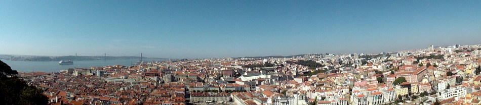 Bridge & River w Cruise Ship Pano