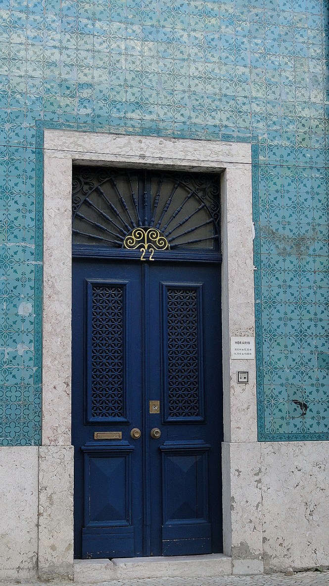 Blue Door - Green Tile