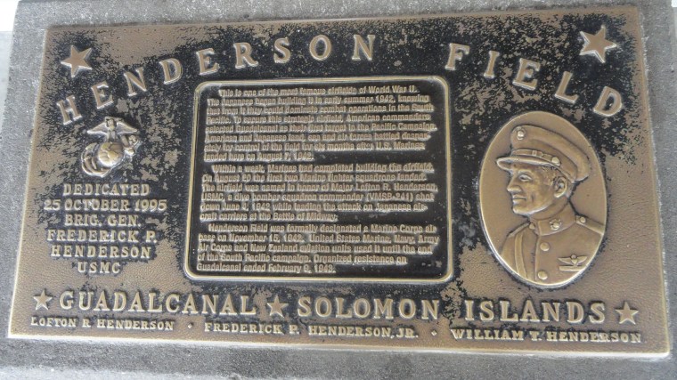 Henderson Field Plaque