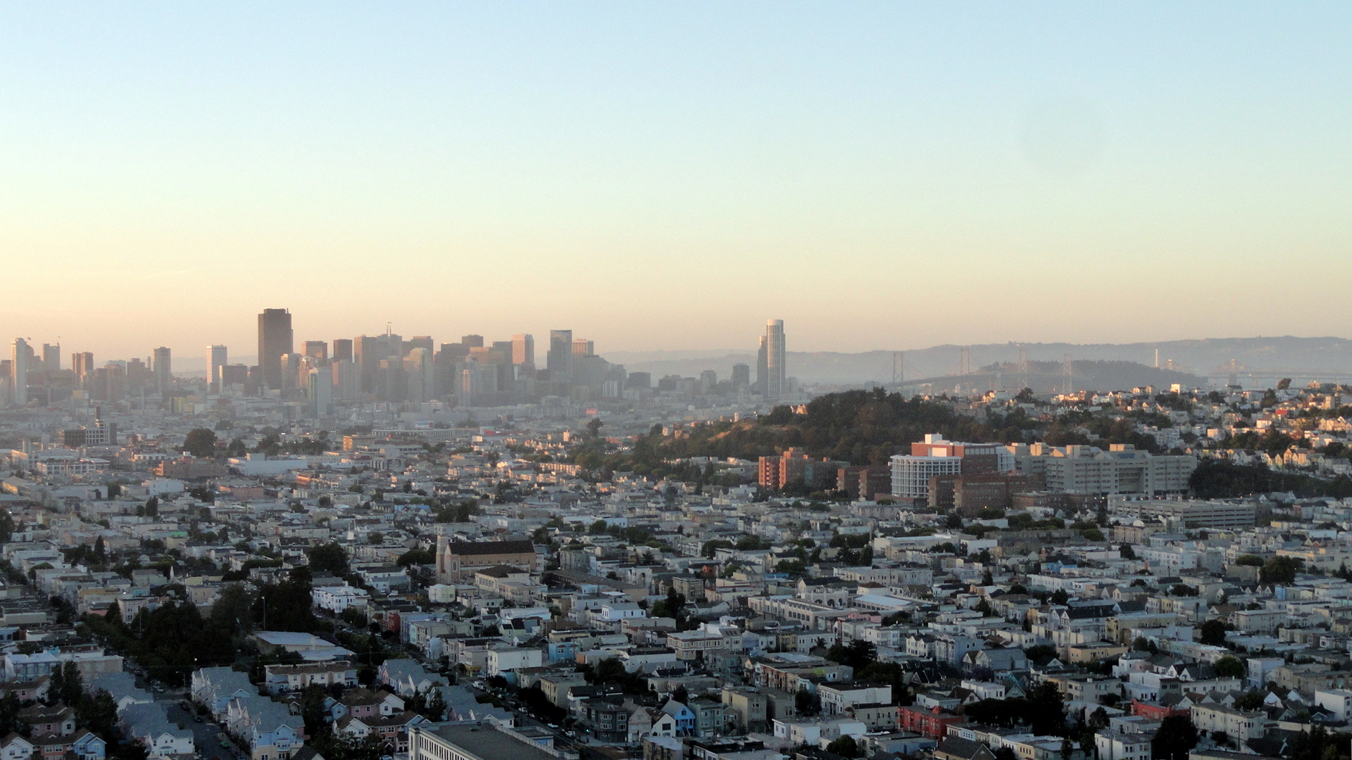 Skyline - Bay Bridge - SFGH from Bernal