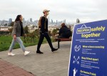 Covid Sign & Dolores Park&nbsp;Skyline